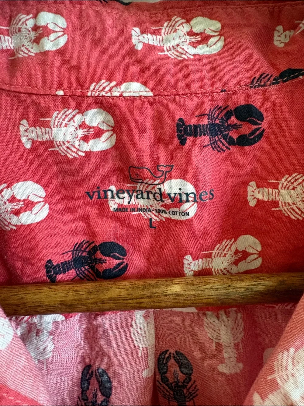 Boy’s Vineyard‎ Vines Pink Short-Sleeve Lobster Print Cotton Shirt Large